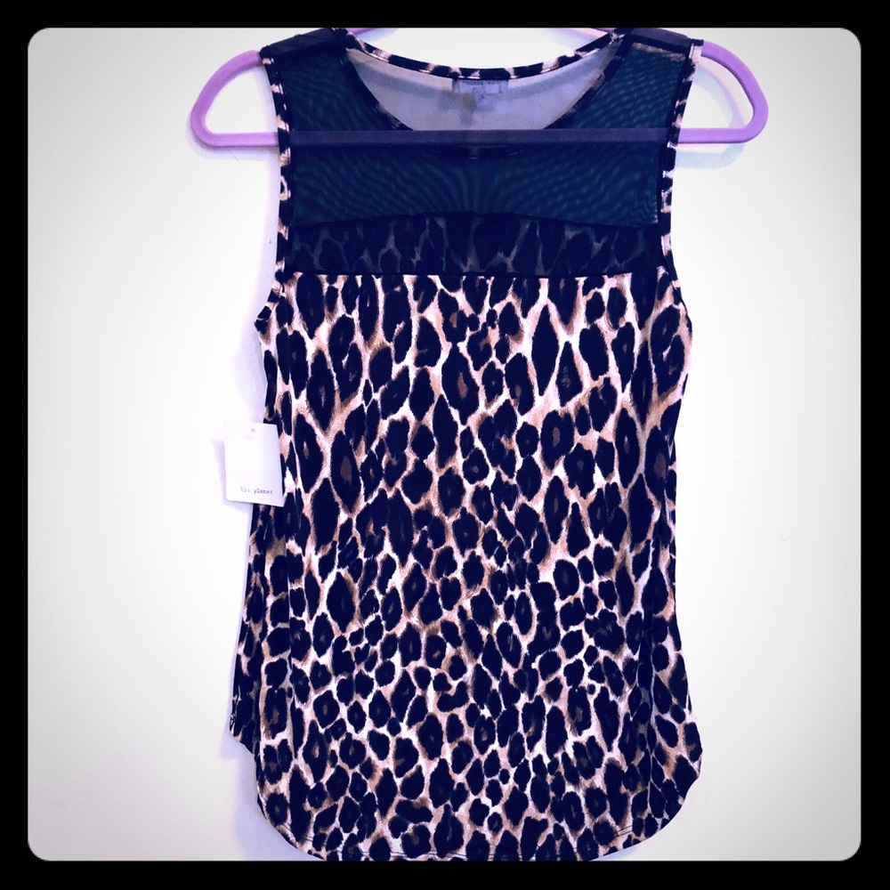 NWT XL Blu Planet Leopard Print High Low Tank
